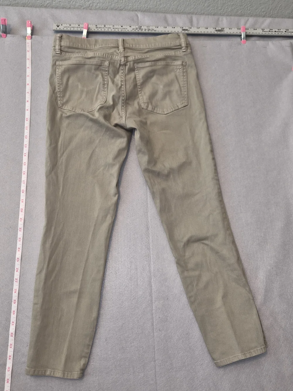 Tory Burch Cropped Stretch Pants – Women's Size 30 Us Size 10- Olive Gray